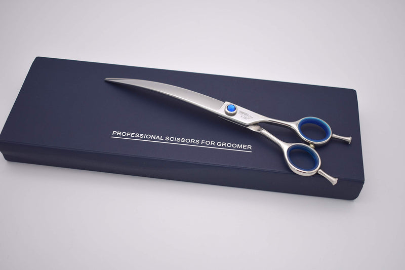 [Australia] - KKO Professional Dog/Pet Grooming Shears/Scissors 5.5'/6'/6.5"/7"/7.5"/8" Left/Right Handed Curved Shears/Straight Scissors Japan Craft Stainless Steel 440c Forged 8.0" Curved Blue Diamond 