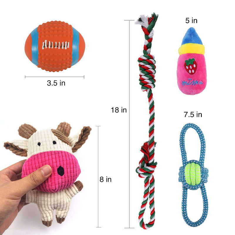 [Australia] - Sundrawy Squeaky Dog Toys for Puppy Small Dogs,Puppy Dog Rope Toys,Puppy Toys for Teething,Puppy Chew Toys for Small Dogs,9 Pack Interactive Dog Toys for Boredom,Stuffed Plush Squeaky Dog Toys Style 1 