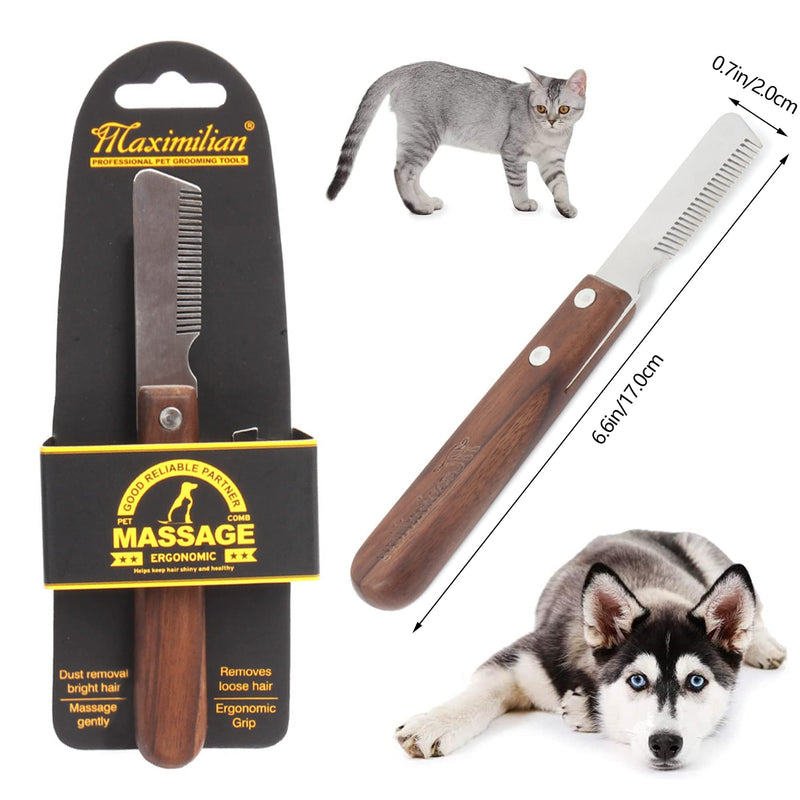 Trimming Dog Terrier Dog Trimming Knife Grooming Remover for the Right Hand Right Pet Combing Tool Wooden Handle Dog Plucking Knife Professional Trimming Knife Schnauzer Racing Dog Grooming Tool - PawsPlanet Australia