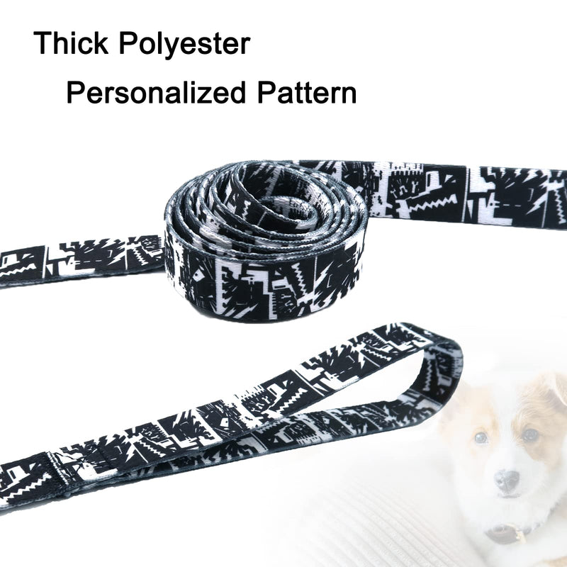 4 FT/5 FT Cute Dog Leash, Sturdy Printed Floral Pattern Girl Pet Leashes for Walking Training, Puppy Leash for Small, Medium and Large Dogs Black S-4FT X 5/8"Wide - PawsPlanet Australia