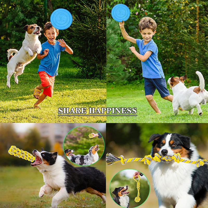 6 PCS Puppy Dog Chew Toys, Strong Dog Toys for Tough Chewers, Dog Chew Rope Toys from 8 Weeks Dog Gift Sets, Dogs Treats Toys for Small and Medium Dog Frisbee - 6PCS - PawsPlanet Australia