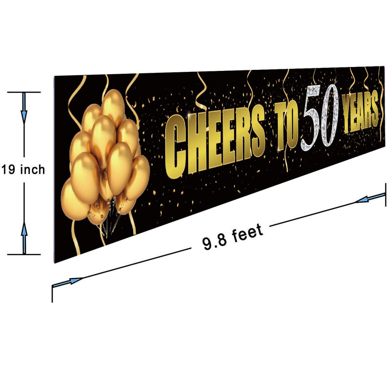 Gyzone Cheers to 50 Years Banner,Large Xmas Sign,Huge Xmas House Home Outdoor Party Decorations for 50 Years (Cheers to 50 Years) - PawsPlanet Australia