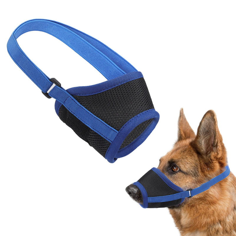 XIXKOLYU Dog Muzzle, Breathable Soft Muzzle for Large Dogs, Anti-Bite Barking, Chewing, No Barking, Air Mesh Dog Muzzle with Reflective and Adjustable, S Code - PawsPlanet Australia