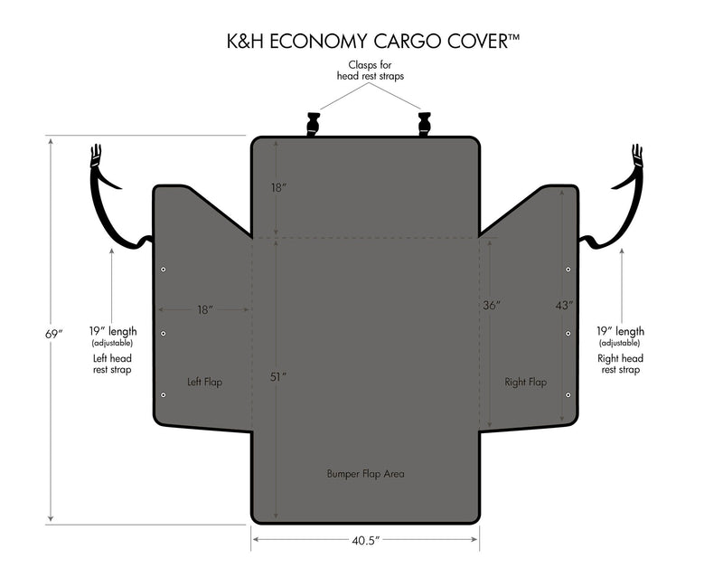 [Australia] - K&H PET PRODUCTS Economy Cargo Cover - Protects Cargo Area of Your Car Gray 