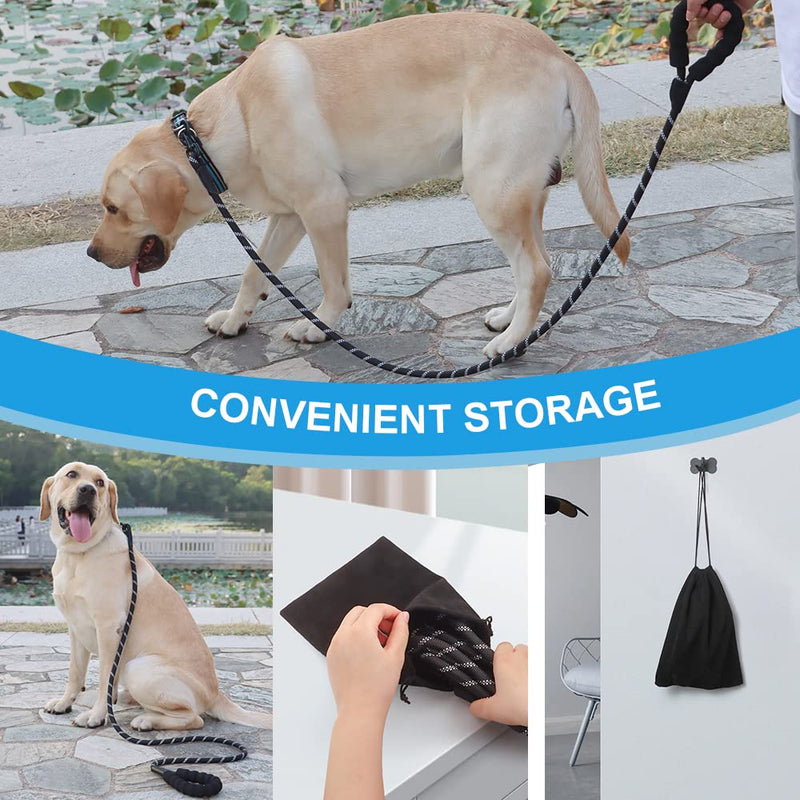Rttochfy Dog Leash with Padded Handle, 5FT Leather Cover & Organizer, Heavy Duty Reflective Leash for Small Medium Large Dogs, Puppy Leash for Outside Walking & Running (1/2'' x 5 FT, Purple) L (1/2'' x 5 FT) - PawsPlanet Australia