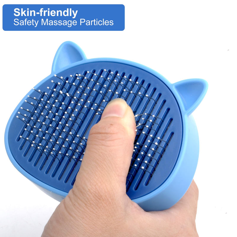 Cat brush, dog brush, pet brushes, self-cleaning pet brush, pet brush for cats and dogs with short, medium, long hair for removing undercoat, loose fur and dirt - PawsPlanet Australia