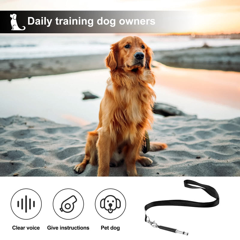 Senfhome 2 Pack Dog Whistle Ultrasonic Dog Whistles to Stop Barking Adjustable Professional Dog Training Whistle Barking Control for Pet Dog with Black Strap - PawsPlanet Australia