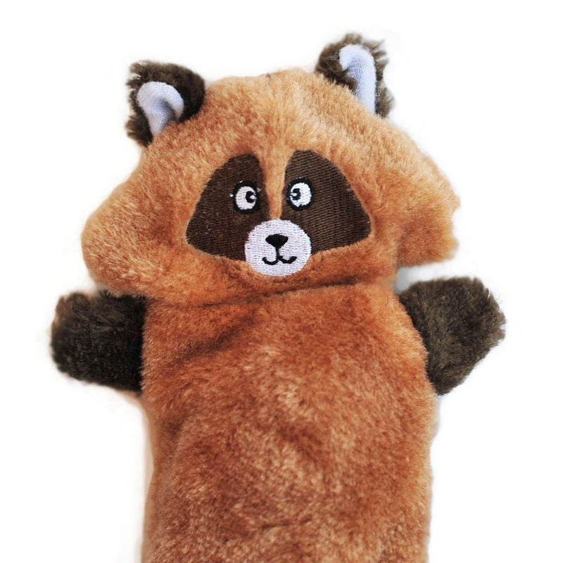 [Australia] - ZippyPaws - Zingy No Stuffing Durable Squeaky Plush Dog Toy 1 Pack Raccoon 