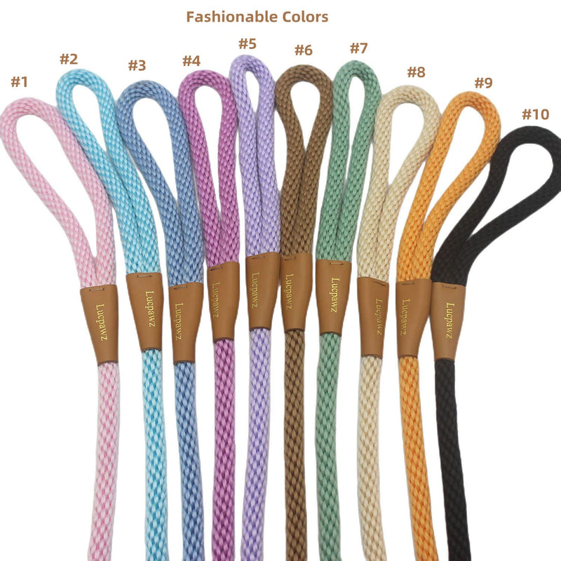 Lucpawz Pet Slip Lead Dog Leash, Easy to Use Braided Rope Slip Leash 6FT, Dog Lead and Collar Combo for All Breeds 6ft*12mm Airy Blue - PawsPlanet Australia