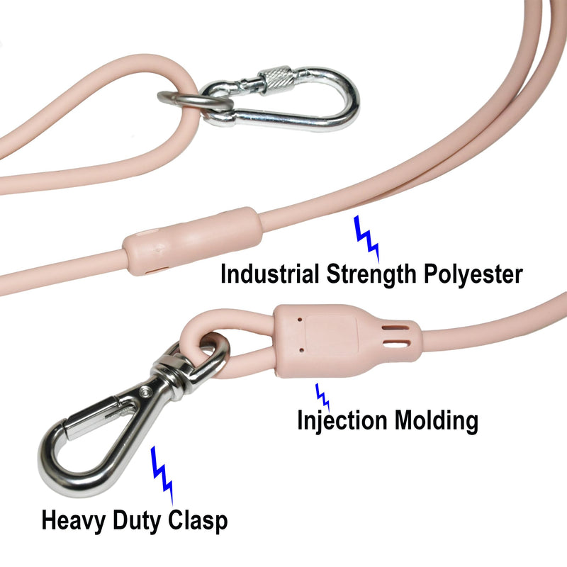 Hands Free Dog Leash Crossbody Dog Leash 8FT 9-in-1 Multifunctional Waist Leash for Dog Walking Adjustable Waterproof Dog Leash for Running Walking Jogging (Small, 8-20 lbs, Flesh Pink) Small - 6mm Diameter - 8-20lbs - PawsPlanet Australia