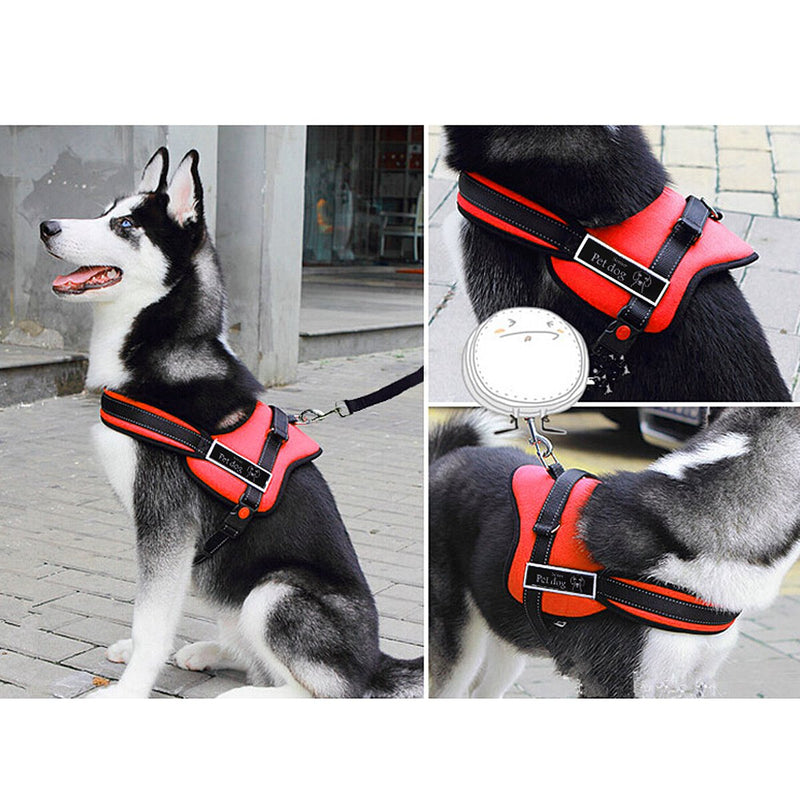 Gankarii No-Pull Padded Adjustable Dog Training Walking Harness Vest, Red, Small - PawsPlanet Australia