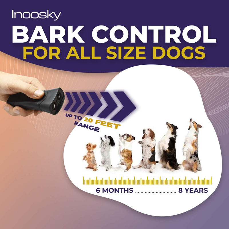 Inoosky Dog Barking Deterrent, Handheld Ultrasonic Dog Trainer - Stop Barking Devices Black - PawsPlanet Australia