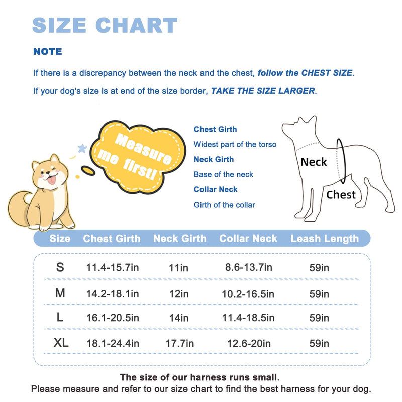 No Pull Dog Harness and Leash Set, Reflective Step in Dog Vest Harness Set with Bow Collar, Leash and Poop Bag Holder Blue S (neck 11" chest 11.4"-15.7") - PawsPlanet Australia