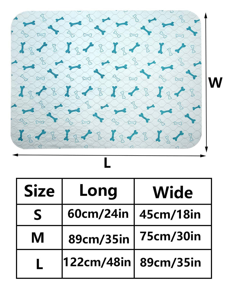 Geyecete Washable Dog Pee Pads (4pack) of Premium Pee Pads for Dogs,Waterproof Whelping Pads,Reusable Dog Training Pads,Puppy Travel Pet-Blue-S-Square Square(S)45*60CM Blue - PawsPlanet Australia