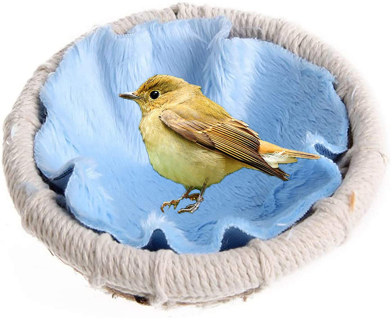 PINVNBY Bird Nest Hemp Rope Weave Parakeet Breeding Nest Bed Small Parrot Cage Hatching Nesting Box with Flannel for Budgie Cockatiel Lovebird - PawsPlanet Australia