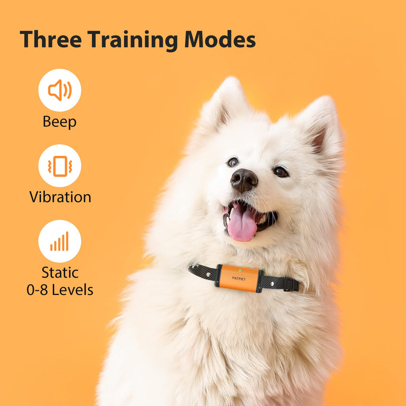 PATPET Dog Training Collar - IP67 Waterproof Dog Shock Collar with Remote for Small Medium Large Dogs, Rechargeable Shock Collar with Beep Vibration Shock Modes - PawsPlanet Australia