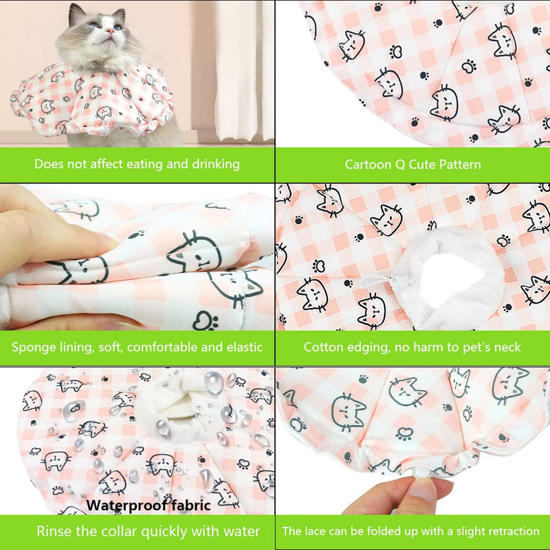 Cat Neck Collar Protective Collar Soft Collar for Cats Leak Protection for Cats Adjustable Protective Collar for Cats After Surgery and Injuries (Size S) - PawsPlanet Australia