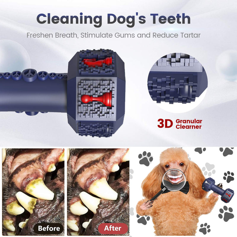 [Australia] - Dog Chew Toys for Aggressive Chewers - Indestructible Dog Toys, Long Lasting Natural Rubber Dental Cleaning Chew Toy and Treat Dispenser for Medium and Large Dogs 