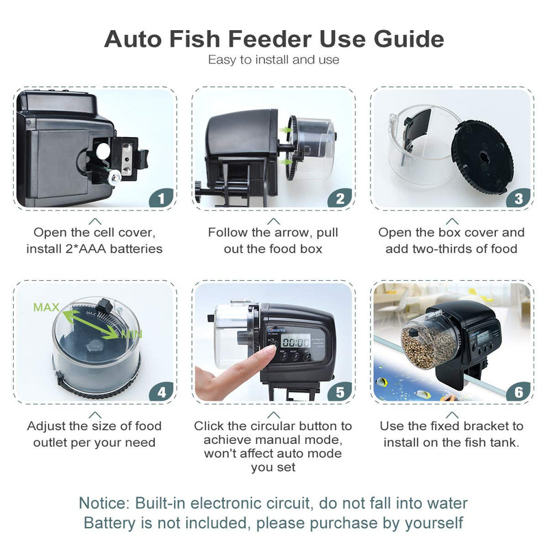 Podazz Aquarium Fish Feeder Vacation Aquarium Automatic Fish Food Dispenser Tank Feeder Timer Auto Feeders for Holiday Vacation Fish Dispenser (AF-2009D) - PawsPlanet Australia