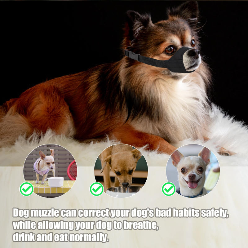 Short Snout Dog Muzzle, Adjustable Dog Mouth Guard, Soft Pet Safe Dog Muzzle Anti Biting Barking, Muzzle for Dogs Snout Circumference 5.5-7" - PawsPlanet Australia