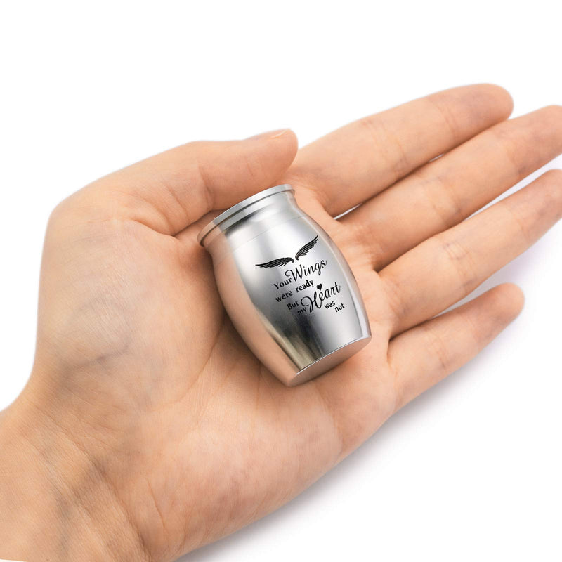 CAT EYE JEWELS Mini Tiny Keepsake Urn for Human Ashes Stainless Steel Cremation Urns Memorial Ashes Small Keepsake Ashes XS Silver Mini Silver - PawsPlanet Australia