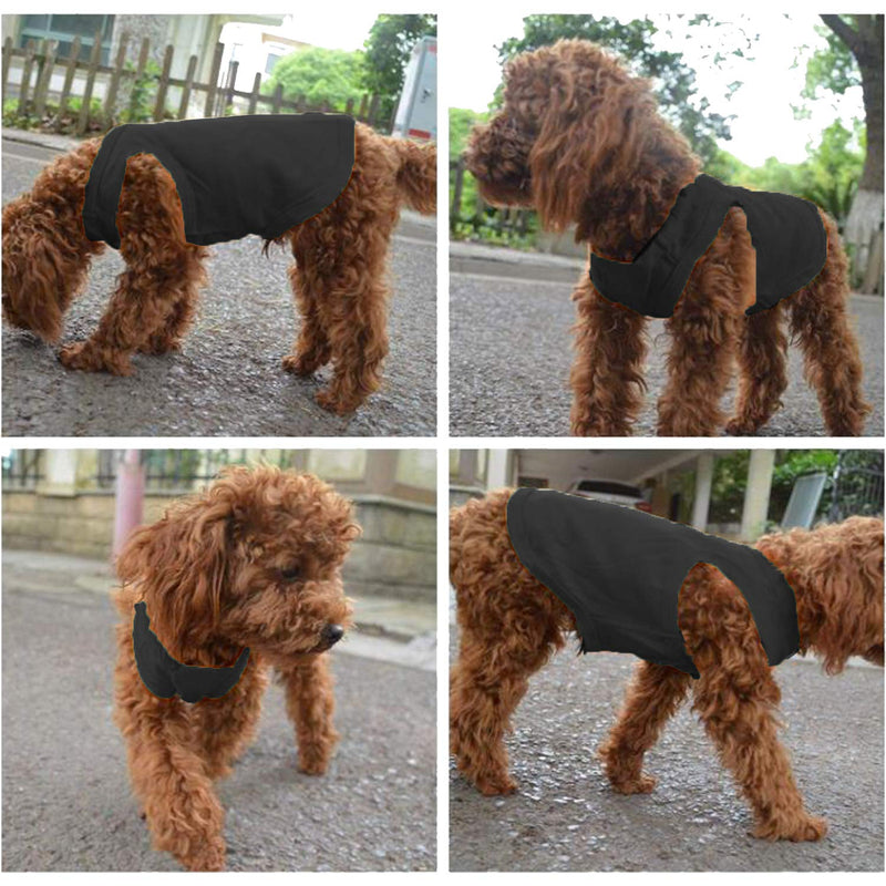 YAODHAOD Cotton Dog Clothes Solid Color Dog T-Shirts Clothes, Cotton Shirts Soft and Breathable, Dog Shirts Apparel Fit for Small Extra Small Medium Dog Cat 2pcs X-Large Black+grey - PawsPlanet Australia
