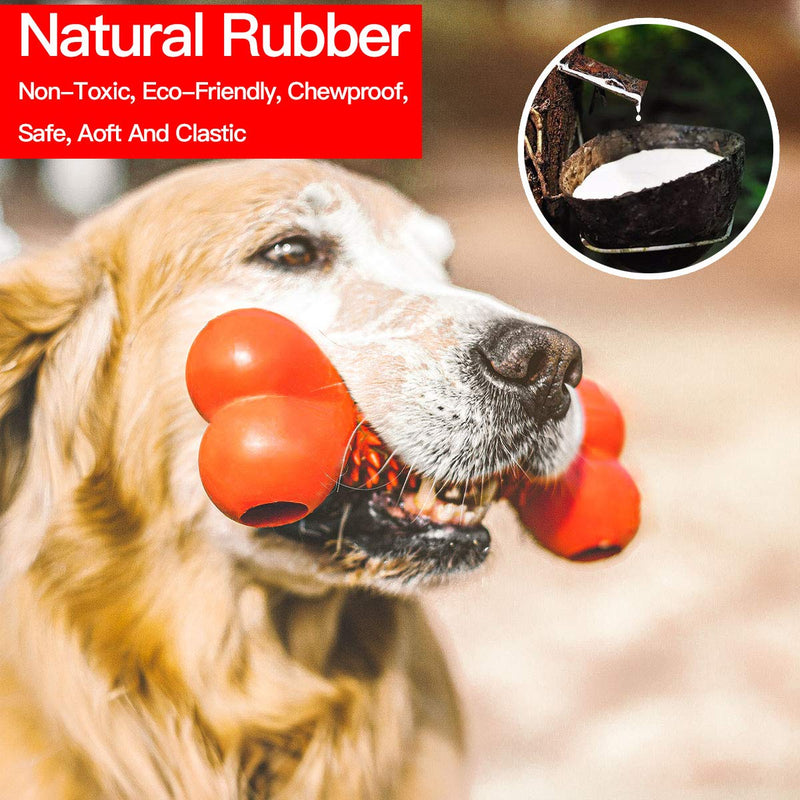 LeYismart Dog Toys for Aggressive Chewers Bone Shape Indestructible Dog Toys Made of Natural Rubber RED - PawsPlanet Australia