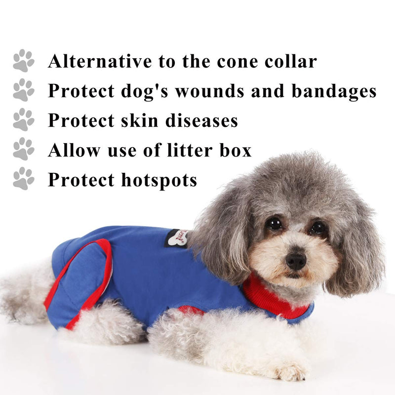 Komate Dog Recovery Suit for Surgery Pet Recovery Surgical Clothes Puppy Wear E-collar Alternative Dog Suit for Medical Surgery Prevent Licking and Biting Pet Recovery Suit (S (length 32-37cm)) S (length 32-37cm) - PawsPlanet Australia