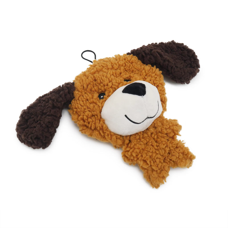 AROMADOG Rescue Big Head Stuffingless Flattie, Calming Lavender Plush Dog Toy For All Dogs, Brown, 20cm x 19cm - PawsPlanet Australia