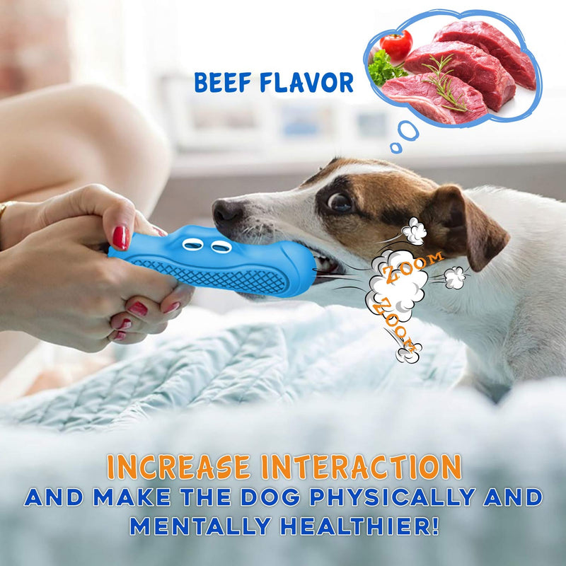 [Australia] - Pawcute Dog Squeaky Toys for Aggressive Chewers, Durable Dog Chew Toys Indestructible, Puppy Chew Toy Dog Toothbrush Toys for Small Medium Large Dogs Dental Care Teeth Cleaning Blue 