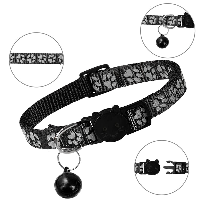 NeuWee cat harness with leash, escape-proof, cat harness leash set with cat collar, cat leash with harness for cats, adjustable cat harness for small dogs, large cats (black, L) black - PawsPlanet Australia