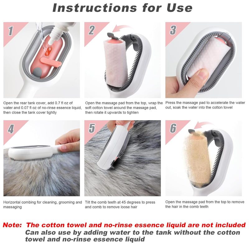 2 pieces cat brush, pet hair removal comb with water tank, cat brush with water, pet hair brush, cat brush, cat brush, cat brush short hair, ideal for grooming and pet grooming - PawsPlanet Australia
