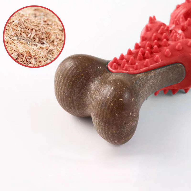 Lacusmall dog chew toy, hard dog toy for aggressive chewers with wood fibers, dog tooth toy for cleaning and training, strong dog toy chews for a long time and permanently red - PawsPlanet Australia