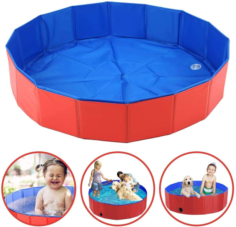 EEM Foldable Pet Bathtub, Collapsible PVC Dogs Cats Swimming Pool,Dog Pool Pet Bathing Wash Tub, Water Pond Pool for Dogs Cats (80 * 30) 80*30 - PawsPlanet Australia