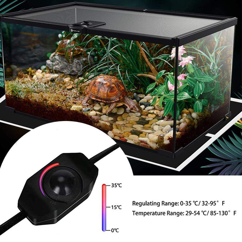 NEKOSUKI Reptile Heat Mats, 2nd-Gen 15W 9.8x8.7 inch Non-Adhesive Reptile Heating Pad with Temperature Adjustment, Waterproof Under Tank Terrarium Heating Mat for Tortoise Snakes Lizard Gecko Turtle 15W - 9.8x8.7in - PawsPlanet Australia