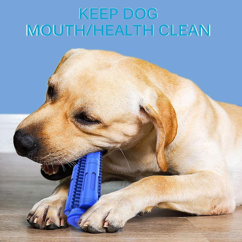 Patgoal Dog Chew Toys,Toothbrush Toy for Teeth Cleaning Dental Care Interactive Dog Toys to Relieve Stress,Squeaky Toy for Puppies Blue - PawsPlanet Australia