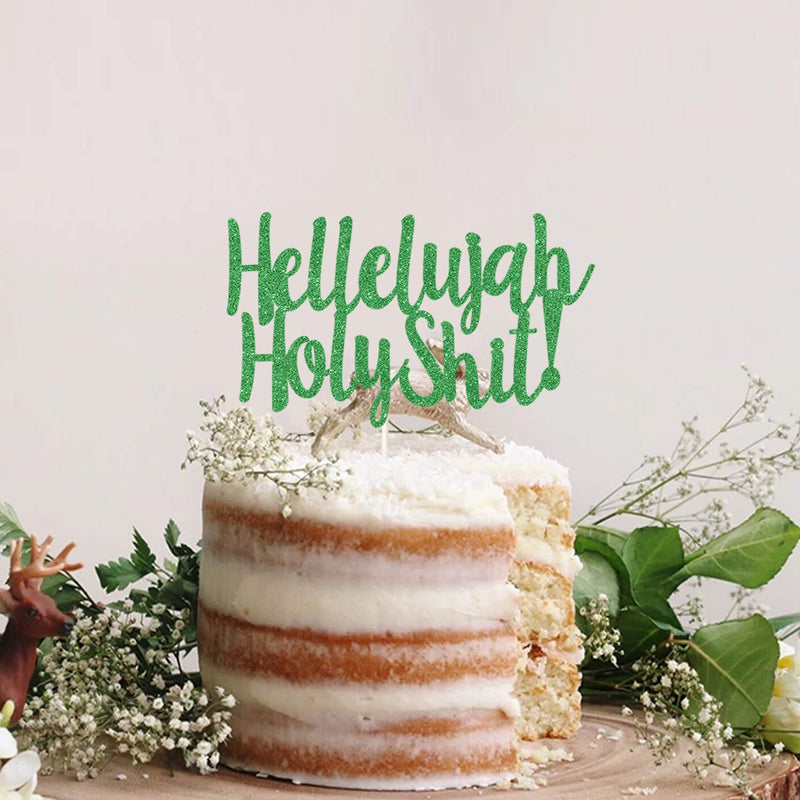 Hellelujah Holy Shit! Cake Topper, Funny Christmas Decor, Holiday Cake Topper, Christmas Vocation Party Decorations - PawsPlanet Australia