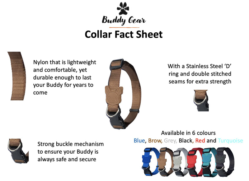 BUDDY GEAR - Adjustable Pet Collars (Medium Brown) Medium - PawsPlanet Australia