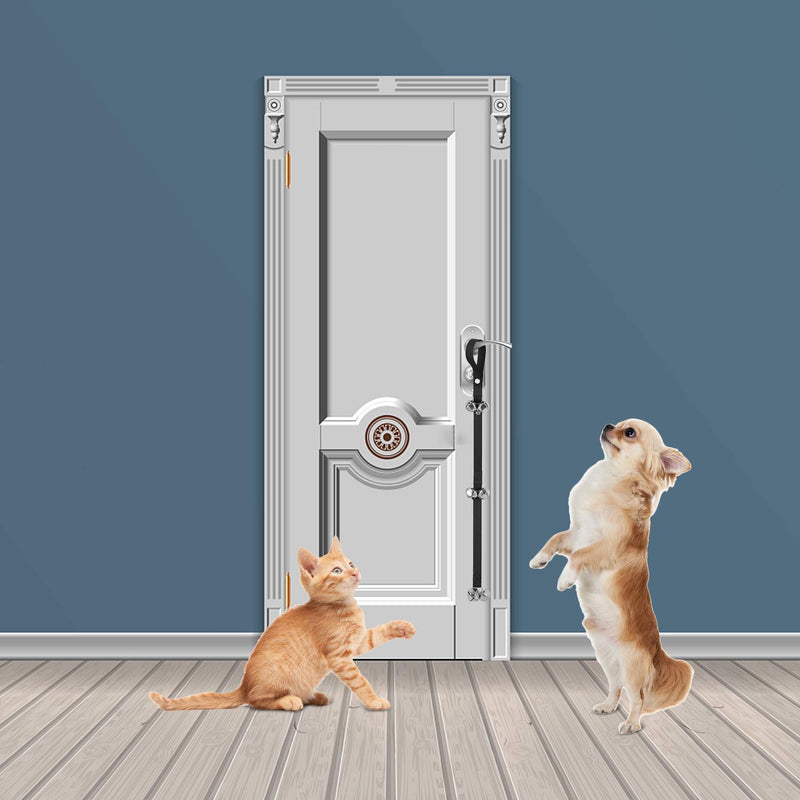 ETZ 2 Pack of Dog Doorbells for Pet Training,Easy Way Adjustable,Large Pleasant Sounding Bells,Thick Durable Adjustable Strap Door Bell 1 Red Doorbells+1 Black Doorbells - PawsPlanet Australia
