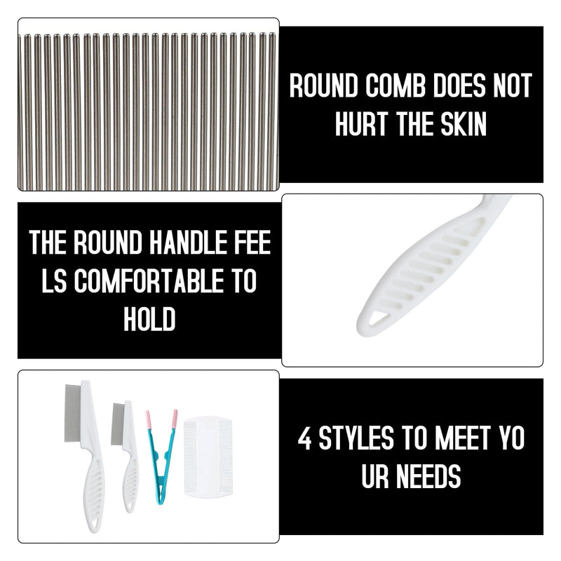 Flea Comb for Cats, Pack of 4 Safe and Healthy Cat Dog Flea Comb, Excellent Quality Animal Hair Comb Tear Stains, Flea Comb Dogs for Cats, Dogs, Rabbits - PawsPlanet Australia