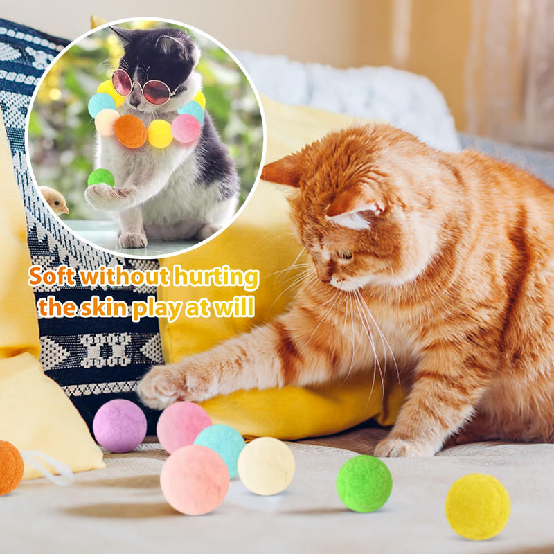BGTLJKD Pack of 100 cat toy balls, interactive cat toy ball, cat ball, kitten toy plush ball, interactive launch training, silent cat toy for indoor cats - PawsPlanet Australia
