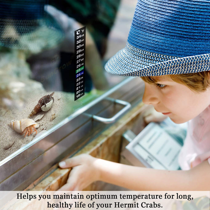 [Australia] - Stick-on Thermometer for Shrimps & Hermit Crabs - Provides Accurate Temperature - Assists in Breeding and Keeping Pets Healthy - Easy Set up - Just Peel and Stick to Install (Crab - Hermits) 