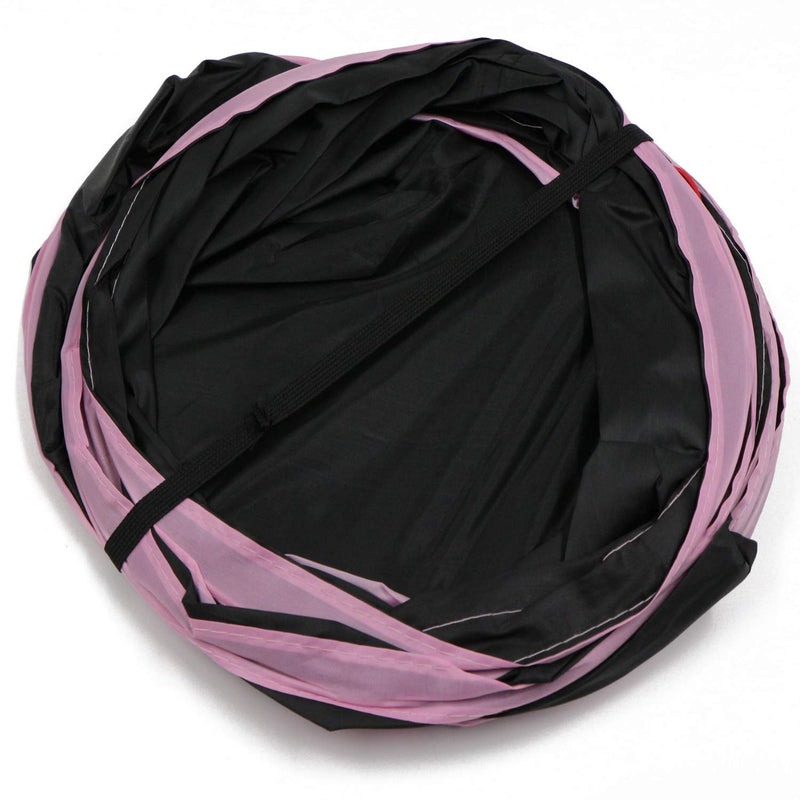 Way Cat Tunnel Play Toy - Y-shaped three-way tunnel tube, foldable, nozzle diameter 25 cm, pink + black, suitable for cats, puppies, rabbits and other small animals, easy to store. - PawsPlanet Australia