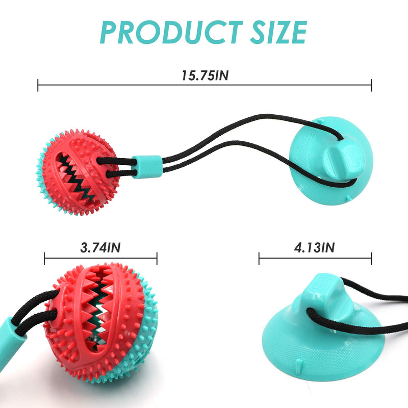 Squeaks Dog bite Single Suction Cup Rope Ball Toy with Bells, tug of war Toy Ball Aggression chew, Tooth Cleaning Interactive , Multi-Functional Interactive pet Toy with Food Distribution Function - PawsPlanet Australia