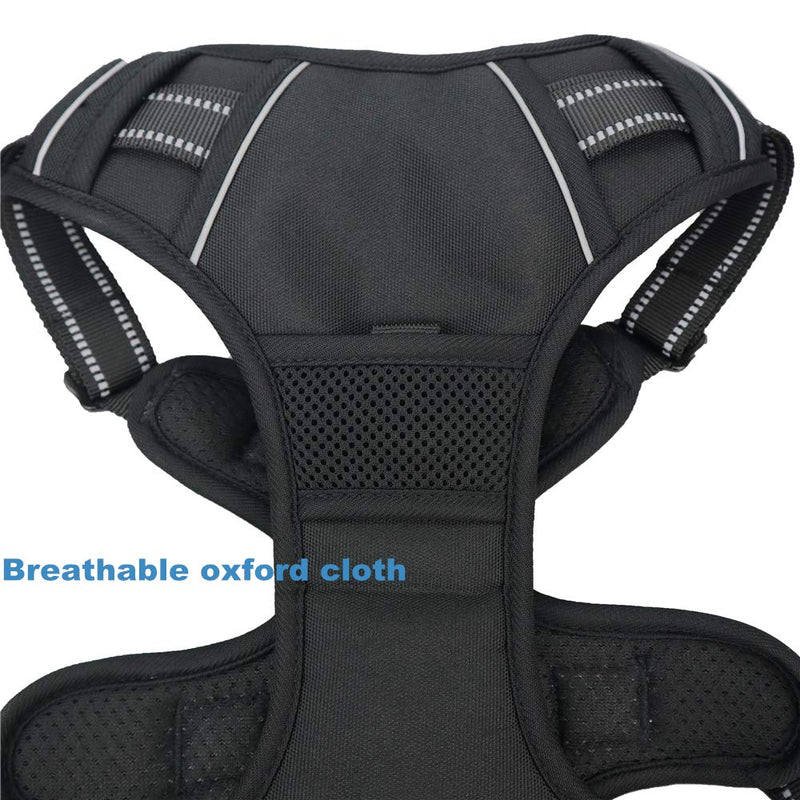 [Australia] - BEELED Dog Harness No Pull Adjustable Reflective Soft Vest Prevent Pulling and Choking Outdoor Pet Harness Easy Control Handle for Small Medium Large Dog S Black 