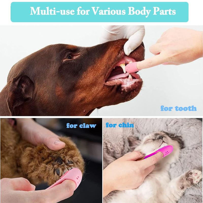 Dog Toothbrush, Dog Toothbrush Fingerling, Silicone Pet Toothbrush, Anti-Plaque Finger Toothbrush for Small Dogs, Cats, Dental Care (Pack of 6) - PawsPlanet Australia