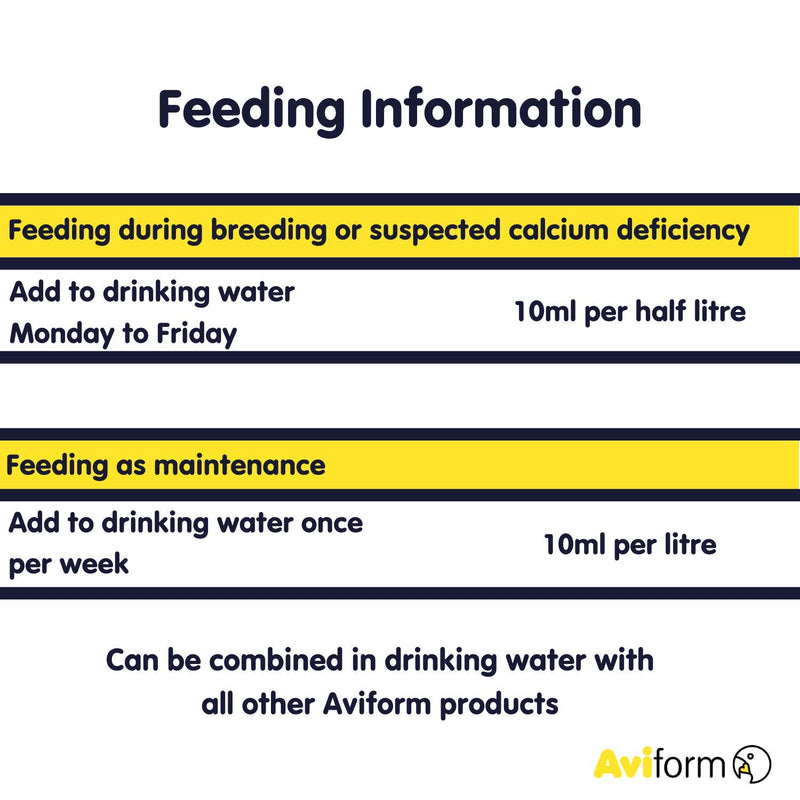 Aviform Calciform HiD3 Liquid Calcium for Birds 250ml - Fully Water Soluble High Strength Calcium Supplement with Vitamin D3 - Specifically Formulated for Avian Use 250 ml (Pack of 1) - PawsPlanet Australia