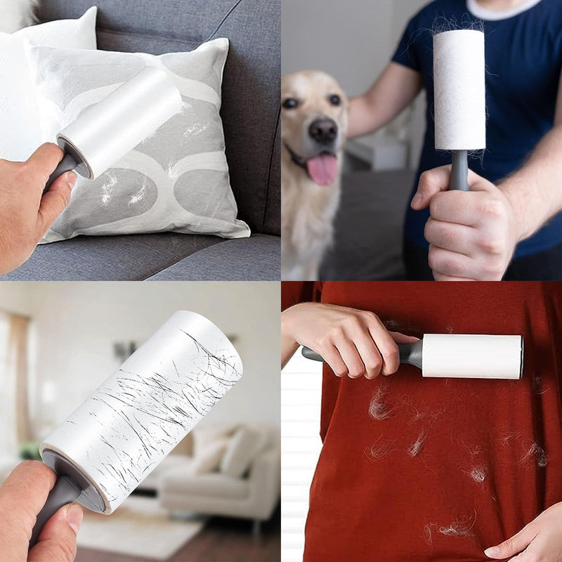Lint Roller 6 Rolls 60 Sheets/Rolls with 1 Dispenser, Extra Sticky Lint Roller Pet Hair Remover, Removing Hair from Clothes, Brush for Pet Hair Clothes Sofa Bed Pet Hair and Carpet - PawsPlanet Australia