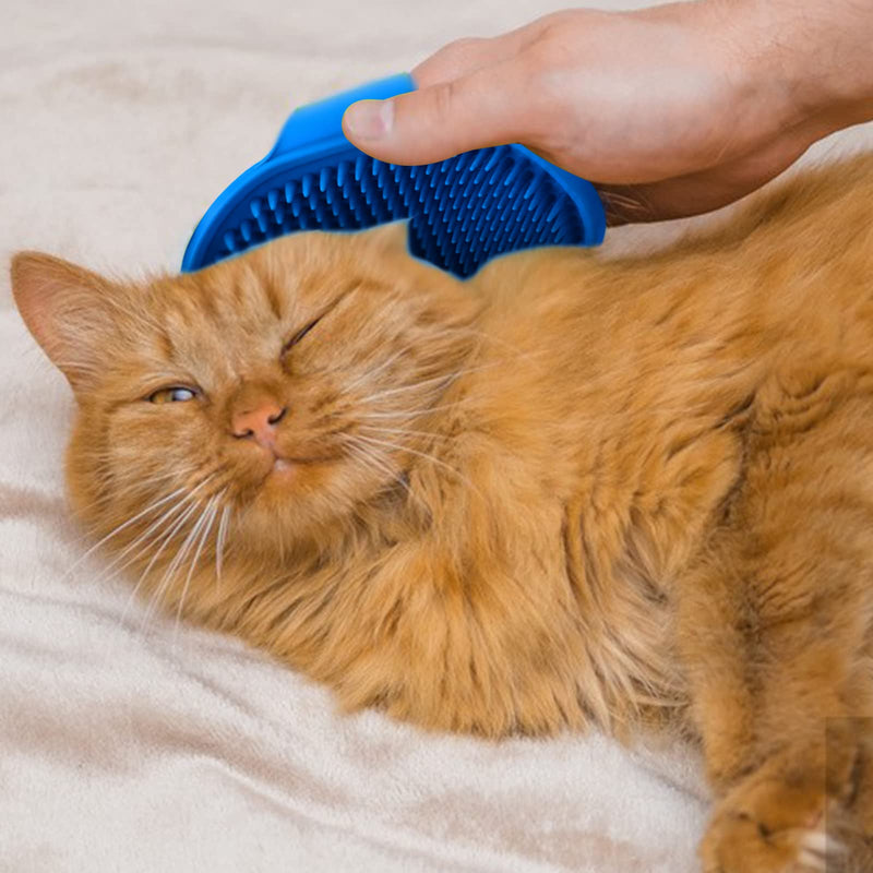 cobee Dog Grooming Brush, 2 Pieces Silicone Rubber Pet Bath Brushes with Adjustable Strap Handle Rubber Shower Brush Pet Shampoo Bath Brush Comb Puppy Massage Brush Fur Cleaning Brush Blue Yellow - PawsPlanet Australia