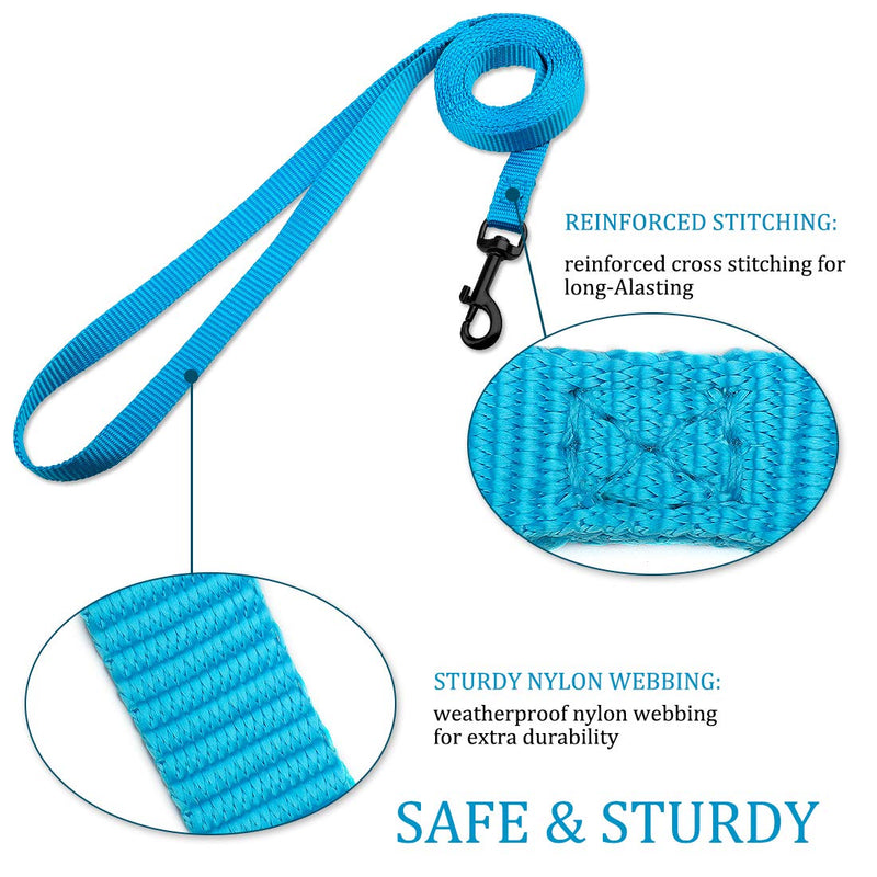 DOYOO 2 Pack Puppy Dog Leash Cat Leash, Strong and Durable Leash with Easy to Use Collar Hook - Dog Leashes for Cat with Collapsible Pet Bowl Great for Small and Medium Dog Set 1-Black+Blue - PawsPlanet Australia